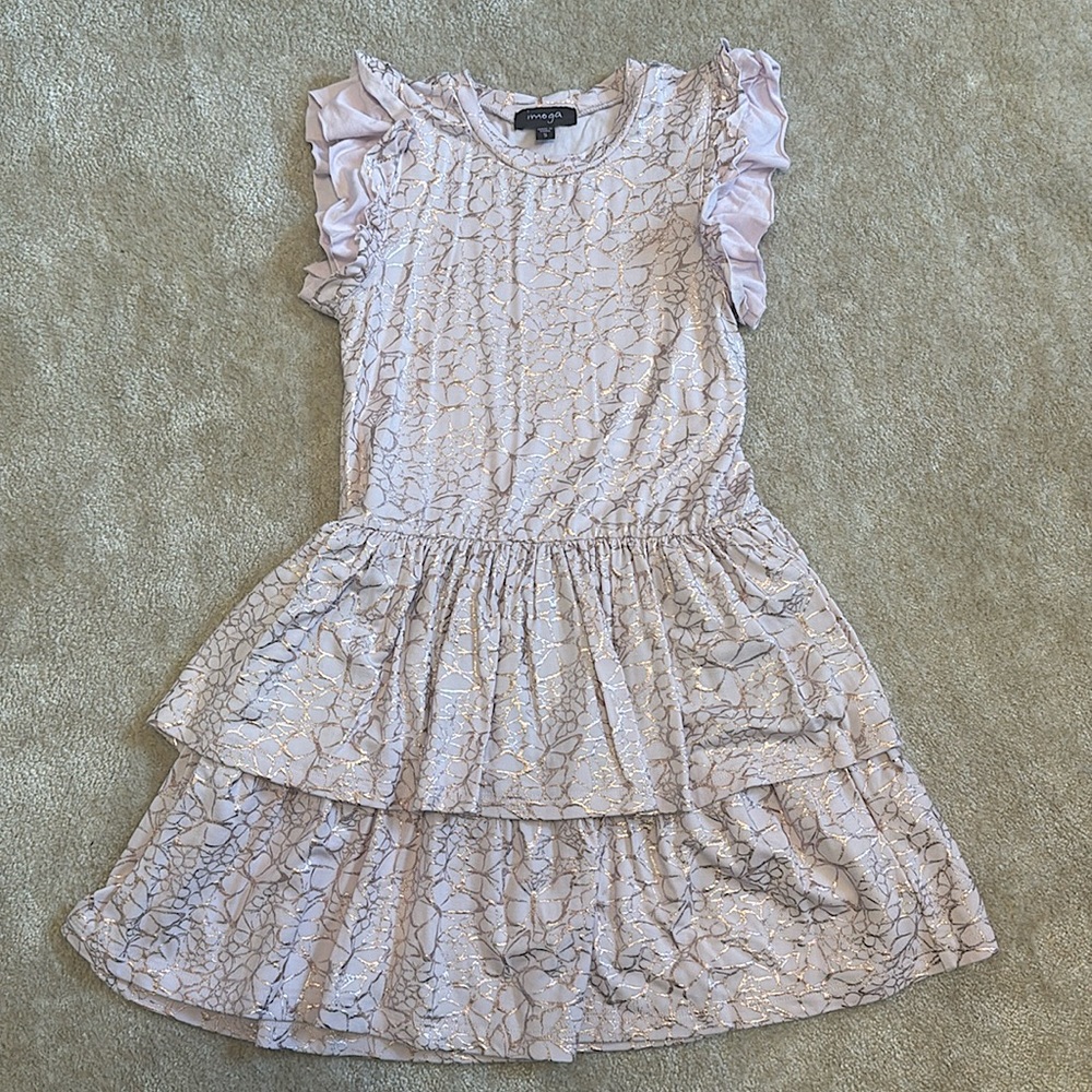 Imoga Girls Pink & Metallic Dress - size 5
